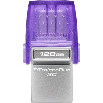 USB flash disk Flash disk Kingston Data Traveler 128 GB USB 3.0, USB 3.1 typ C fialový