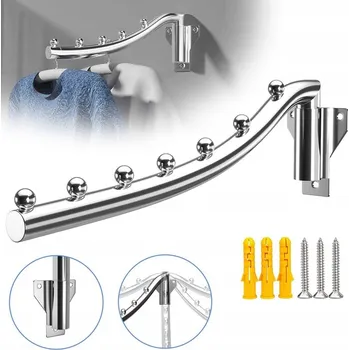 Věšák VĚŠÁK FAJKA NA ZEĎ 7 HÁČKŮ 40cm PEVNÝ HÁK NA ŽUPAN, DO KOUPELNY