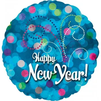 Balónek Fóliový balón New year blue lights 45cm