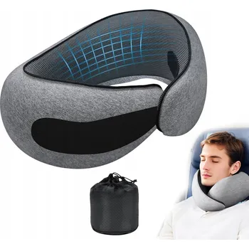 Polštář POLŠTÁŘ CESTOVNÍ POLŠTÁŘ ROHLÍK S PAMĚŤOVOU PĚNOU - OPĚRKA HLAVY NA CESTY