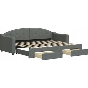 Pohovka Rozkládací pohovka s úložnými zásuvkami, tmavě šedá, 223 x 90 x 75 cm