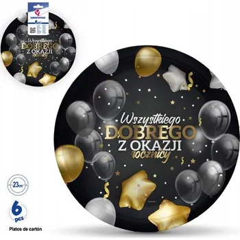 Talíř Elegantní papírové talířky se zlatým motivem