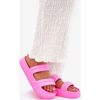 Dámské polobotky Dámské lehké pěnové pantofle na platformě S.Barski – fuchsiové Velikost: 38