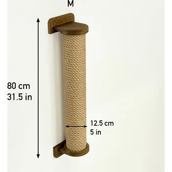 Škrabací sloupek pro kočky M-80 cm, velký, stabilní škrabadlo + šrouby, tmavý dub