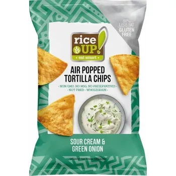 Chips Rice Up Bezlepkový Tortilla chips kukuřičný se smetanově cibulovou příchutí (60g)