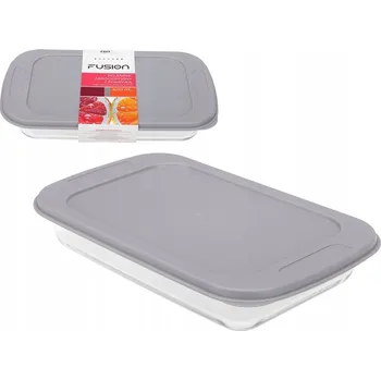 Dóza na potraviny FUSION nádoba na potraviny žáruvzdorná s víkem, plochý obdélník, 1600 ml