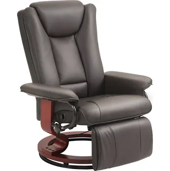 Křeslo Polohovatelné otočné TV křeslo | hnědé