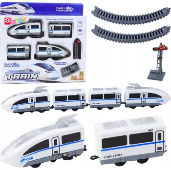 Vláček a vláčkodráha VLAK ELEKTRICKÝ NA BATERIE CITY EXPRESS SE SADOU KOLEJÍ 13 DÍLŮ