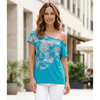 Dámské tričko Dámské triko s krátkým rukávem KIXMI JESSA MODRÁ/ZELENÁ L