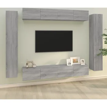Obývací stěna vidaXL 8dílný set TV skříněk kompozitní dřevo [3114298] Barva: šedá sonoma