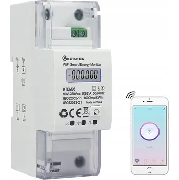Bezpečnostní kamera LCD elektroměr KETOTEK KTEM06 – inteligentní, 1fázový, měření spotřeby