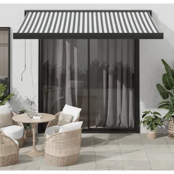 Stínicí technika vidaXL Kazetová markýza s ručním ovládáním 500 x 300 cm [3052671] Barva: Antracitová a bílá