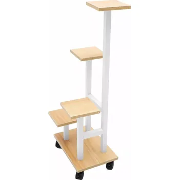 Stojan na květiny Bílý květinový stojan na 4 květináče