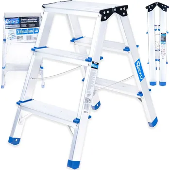 Schůdek Skládací hliníkové schůdky 150kg, 3 stupně, Geko G02433