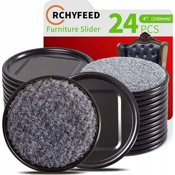 Podložka pod nábytek Klouzačky na nábytek Filcové podložky pod nábytek Ochranné 100mm 24ks Černé