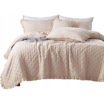 Přehoz na lůžko Přehoz na postel Spod Igły i Nitki z mikrovlákna 160 cm x 220 cm béžový