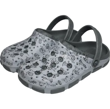 Chlapecké pantofle Dětské gumové nazouváky Listar - bílo-šedá - pejsci