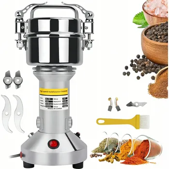 Kuchyňský mlýnek ELEKTRICKÝ MLÝNEK NA BYLINKY OŘECHY OBILÍ 3 TYPY NOŽŮ