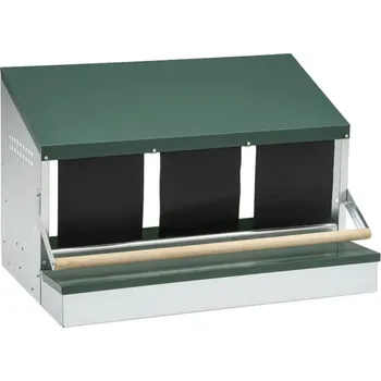 Snáškové hnízdo pro slepice s bidlem a sběrným košíkem na vejce GAUN 10094 trojmístné