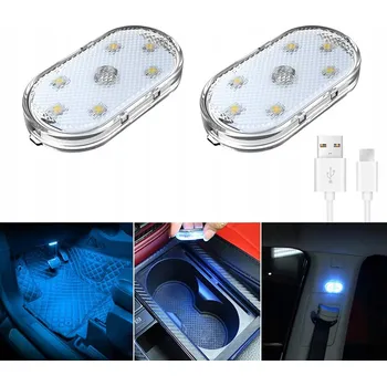 Osvětlení interiéru vozidel USB LED INTERIÉROVÉ OSVĚTLENÍ DO AUTA BEZDRÁTOVÁ LAMPičKA 7 BAREV