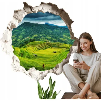 Samolepící dekorace Samolepka na zeď Samolepící bez bublin 130 x 123 cm Zelené terasy