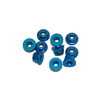 RC náhradní díl Ultimate Racing M3. alu samojistné matičky s osazením modré (10 ks.)
