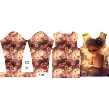 Panel na dětské funkční tričko s dlouhým rukávem 122 víla září