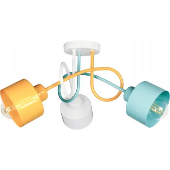 Lustr závěsné stropní svítidlo EDISON LOFT žlutá mátová bílá pro mládež