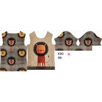 Panel na dětské funkční tričko s krátkým rukávem 98 šťastný lvíček