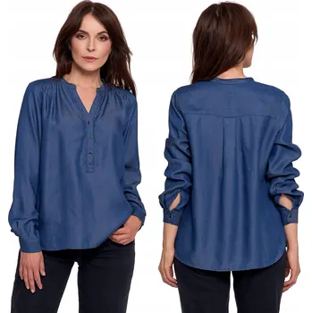 Dámská košile Moraj dámská košile s dlouhým rukávem, bez vzoru, modrá, velikost L