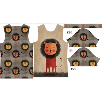 Panel na dětské funkční tričko s krátkým rukávem 158 šťastný lvíček