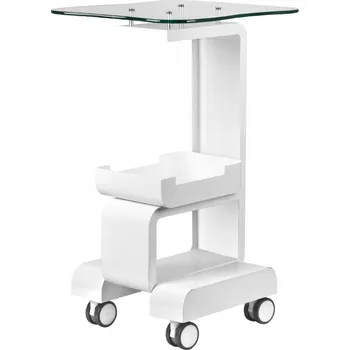 Konferenční stolek Kosmetický stolek Activ kovovo-skleněný s kolečky 76x40,5x49 cm