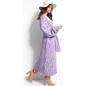 Dámský svetr TopMode Pletený dlouhý kabát s vlnou 582849