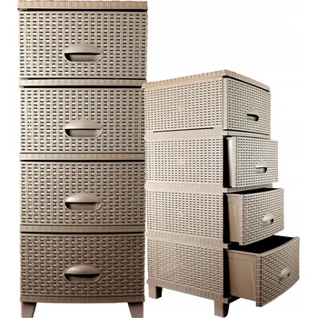 Komoda Komoda Turan Cappuccino Ratanová – Stylová a Odolná pro Každý Pokoj