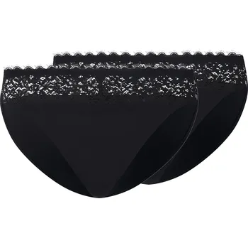 Dámské spodní prádlo esmara® Dámské kalhotky s krajkou, 2 kusy (černá, L(44/46))