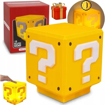 Lampička NOČNÍ LAMPA RETRO ŽLUTÁ USB NABÍJENÍ ZVUKY HER DEKORACE POKOJE