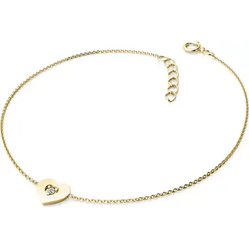 Šperk Náramek ze žlutého zlata 585/1000 s přírodním diamantem 0,045ct, 10874-NR02-ZL-DIA délka 17 cm