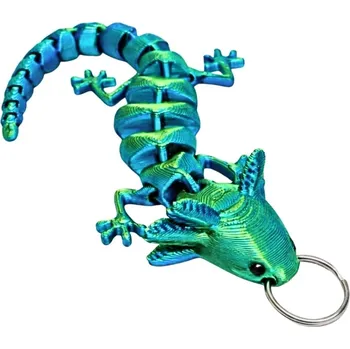 3D Flexi Axolotl na klíče | Svíčkománie3D | Barva: Zlatá leská