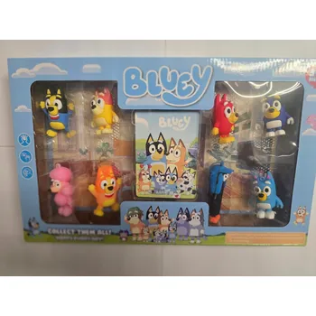 Figurka Figurky Bluey a Bingo s rodinou Blue, celá sada 8 ks, dárek pro děti