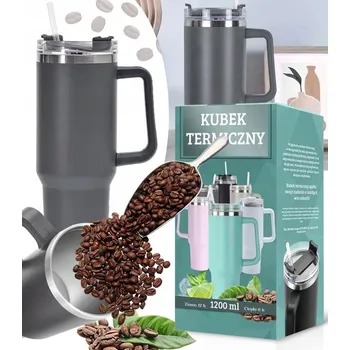 Termoska TERMOHRNEK TERMOSKA SE SLÁMKOU NEREZOVÁ OCEL VELKÝ XXL 1200 ML