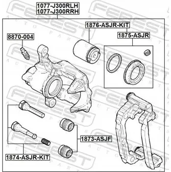 Brzdový systém Brzdový třmen FEBEST 1077-J300RLH