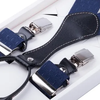 Kšandy Luxusní modré kšandy kožená poutka Assante 90063, Velikost Uni