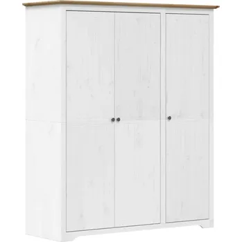 Šatní skříň Skříň BODO ve francouzském stylu, bílá/hnědá, 146 x 53,5 x 173 cm