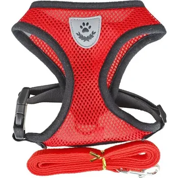 Postroj pro psa Odrazný bez­tlačný postroj pro psy a kočky, velikost S, červený