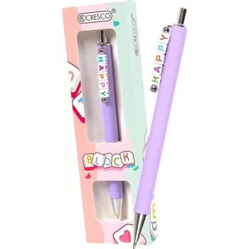 Pero kuličkové BLOCK Happy s korálky - modrá náplň