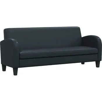 Pohovka Třímístná pohovka černá z umělé kůže 183 x 70 x 76 cm