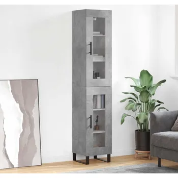 Příborník do zásuvky vidaXL Skříň highboard 34,5x34x180 cm kompozit [3199450] Barva: Betonová šedá