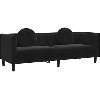 Pohovka Třímístná pohovka z černého sametu 193,5 x 77 x 70 cm