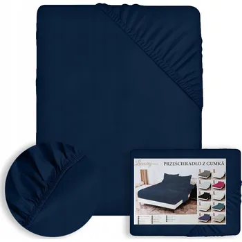 Prostěradlo PROSTĚRADLO S GUMOU 200x220 +25 ZÁLOŽKA NA MATRACE ODOLNÉ TMAVĚ MODRÉ