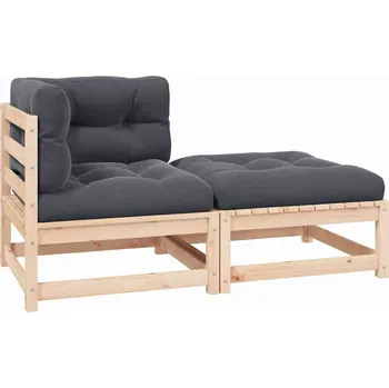 Zahradní nábytek vidaXL 2dílná zahradní souprava s poduškami masivní borovice [805758] Barva: Hnědo-černá